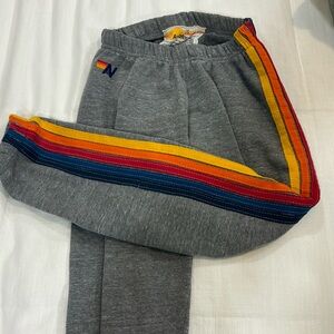 Aviator Nation 5 Stripe Sweatpants-Heather Grey Size:Xs